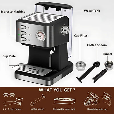 Fully Automatic Espresso & Mocha Coffee Machine with Milk Frother